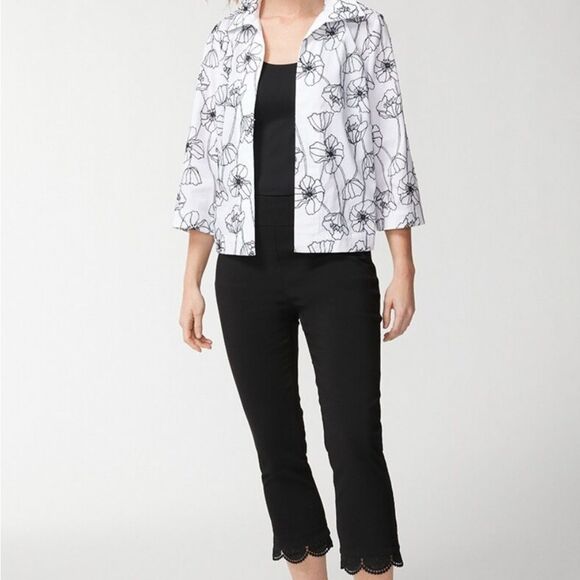 Chico’s Embroidered Swing Jacket Size large - Picture 6 of 9